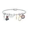 Thumbnail Image 0 of Wonder Woman™ Collection Multi-Gemstone Charm Bangle Bracelet in Sterling Silver and 10K Gold