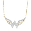 Thumbnail Image 1 of Wonder Woman™ Collection 0.115 CT. T.W. Diamond Symbol Necklace in 10K Gold