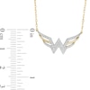 Thumbnail Image 3 of Wonder Woman™ Collection 0.115 CT. T.W. Diamond Symbol Necklace in 10K Gold