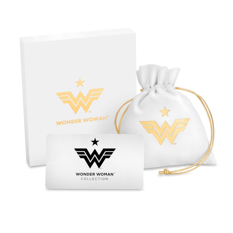 Main Image 4 of Wonder Woman™ Collection 0.115 CT. T.W. Diamond Symbol Necklace in 10K Gold