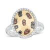 Thumbnail Image 1 of Wonder Woman™ Collection 0.30 CT. T.W. Multi-Colour and White Diamond Cheetah Ring in Sterling Silver and 10K Gold