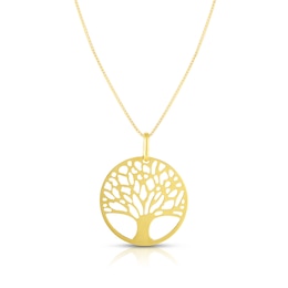 Tree of Life Circle Pendant in 10K Gold
