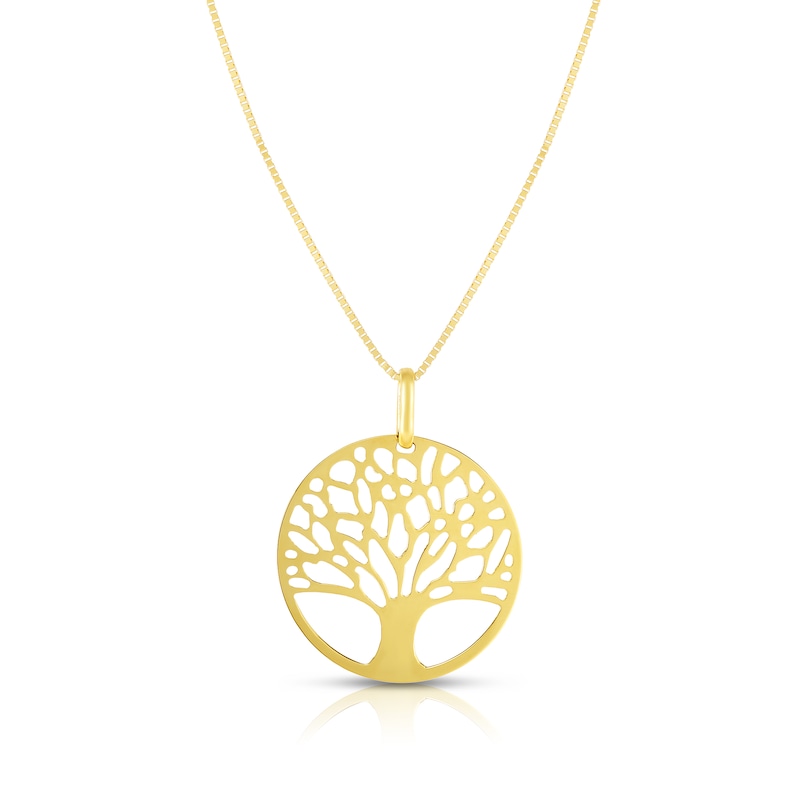 Main Image 1 of Tree of Life Circle Pendant in 10K Gold