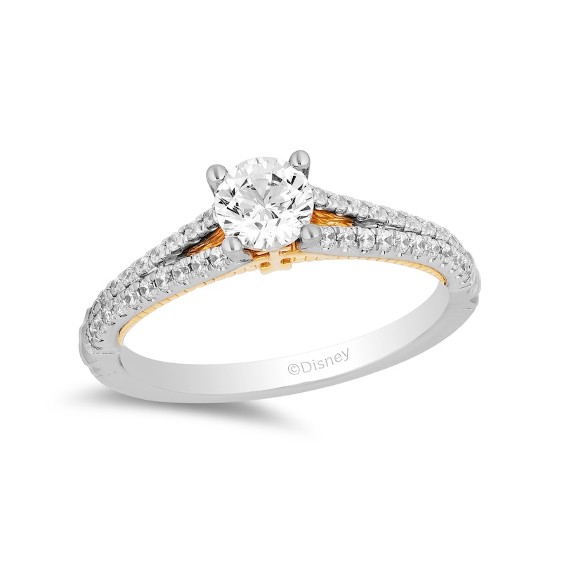 Enchanted Disney Merida 0.69 CT. T.W. Diamond Split Shank Engagement Ring in 14K Two-Tone Gold