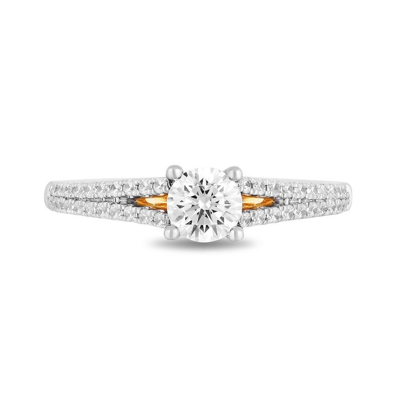 Enchanted Disney Merida 0.69 CT. T.W. Diamond Split Shank Engagement Ring in 14K Two-Tone Gold