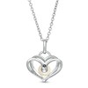 Thumbnail Image 2 of The Kindred Heart from Vera Wang Love Collection Cultured Freshwater Pearl and Diamond Pendant in Sterling Silver - 19"