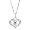 Thumbnail Image 3 of The Kindred Heart from Vera Wang Love Collection Freshwater Cultured Pearl and Diamond Pendant in Sterling Silver-19"