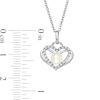 Thumbnail Image 4 of The Kindred Heart from Vera Wang Love Collection Freshwater Cultured Pearl and Diamond Pendant in Sterling Silver-19"