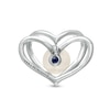 Thumbnail Image 2 of The Kindred Heart from Vera Wang Love Collection Cultured Freshwater Pearl and Diamond Stud Earrings in Sterling Silver