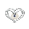 Thumbnail Image 3 of The Kindred Heart from Vera Wang Love Collection Freshwater Cultured Pearl and Diamond Stud Earrings in Sterling Silver
