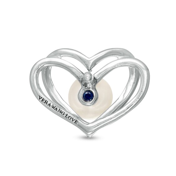 The Kindred Heart from Vera Wang Love Collection Freshwater Cultured Pearl and Diamond Stud Earrings in Sterling Silver