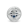 Thumbnail Image 3 of Vera Wang Love Collection 3.0mm Blue Sapphire and 0.146 CT. T.W. Diamond Frame Stud Earrings in Sterling Silver