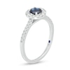 Thumbnail Image 2 of Vera Wang Love Collection 5.0mm Blue Sapphire and 0.23 CT. T.W. Diamond Frame Ring in Sterling Silver