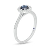 Thumbnail Image 3 of Vera Wang Love Collection 5.0mm Blue Sapphire and 0.23 CT. T.W. Diamond Frame Ring in Sterling Silver