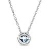 Thumbnail Image 2 of Vera Wang Love Collection 4.0mm Blue Sapphire and 0.085 CT. T.W. Diamond Frame Pendant in Sterling Silver - 19"