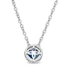 Thumbnail Image 3 of Vera Wang Love Collection 4.0mm Blue Sapphire and 0.085 CT. T.W. Diamond Frame Pendant in Sterling Silver - 19"