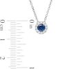 Thumbnail Image 3 of Vera Wang Love Collection 4.0mm Blue Sapphire and 0.085 CT. T.W. Diamond Frame Pendant in Sterling Silver - 19"