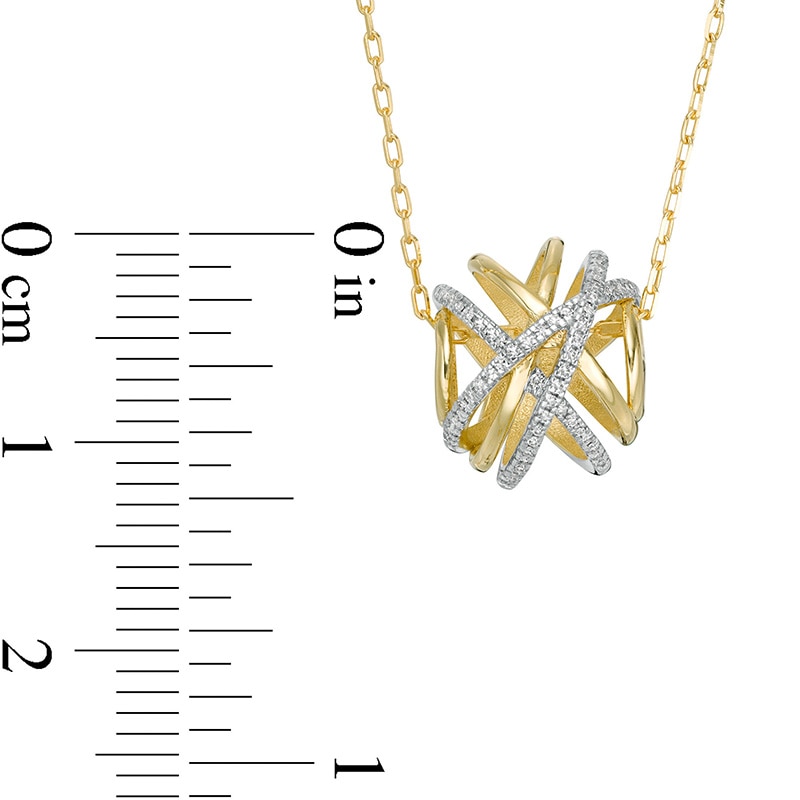 Wonder Woman™ Collection 0.07 CT. T.W. Diamond Themyscira Island Pendant in 10K Gold