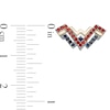 Wonder Woman™ Collection Garnet and Blue Sapphire Symbol Stud Earrings in Sterling Silver and 10K Gold