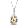 Thumbnail Image 1 of Wonder Woman™ Collection 0.30 CT. T.W. Multi-Colour and White Diamond Cheetah Pendant in Sterling Silver and 10K Gold