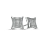 Men's 0.15 CT. T.W. Composite Diamond Concave Square Stud Earrings in 10K White Gold