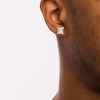 Men's 0.15 CT. T.W. Composite Diamond Concave Square Stud Earrings in 10K White Gold