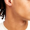 Thumbnail Image 1 of Men's 0.05 CT. T.W. Composite Diamond Greek Key Border Square Stud Earrings in 10K Gold