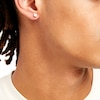 Thumbnail Image 2 of Men's 0.05 CT. T.W. Composite Diamond Greek Key Border Square Stud Earrings in 10K Gold