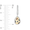 Thumbnail Image 2 of Wonder Woman™ Collection 0.30 CT. T.W. Multi-Colour and White Diamond Cheetah Earrings in Sterling Silver and 10K Gold