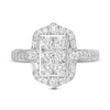 Thumbnail Image 3 of Marilyn Monroe™ Collection 0.95 CT. T.W. Composite Rectangle Diamond Ornate Frame Engagement Ring in 14K White Gold