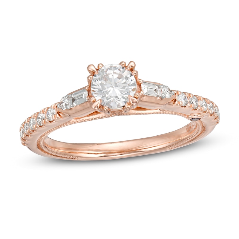 Marilyn Monroe™ Collection 0.69 CT. T.W. Diamond Collar Engagement Ring in 14K Rose Gold