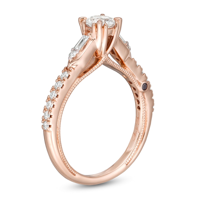 Marilyn Monroe™ Collection 0.69 CT. T.W. Diamond Collar Engagement Ring in 14K Rose Gold