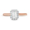 Thumbnail Image 4 of 0.64 CT. T.W. Emerald-Cut Diamond Frame Engagement Ring in 14K Rose Gold
