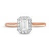 Thumbnail Image 3 of 0.64 CT. T.W. Emerald-Cut Diamond Frame Engagement Ring in 14K Rose Gold