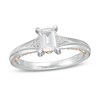Thumbnail Image 1 of 0.72 CT. T.W. Certified Emerald-Cut Diamond Vintage-Style Engagement Ring in 14K Two-Tone Gold (I/I1)