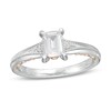 Thumbnail Image 0 of 0.72 CT. T.W. Certified Emerald-Cut Diamond Vintage-Style Engagement Ring in 14K Two-Tone Gold (I/I1)