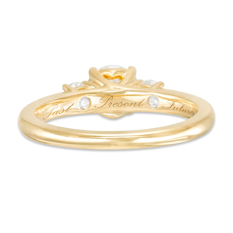 0.98 CT. T.W. Diamond Past Present Future® Engagement Ring in 14K Gold
