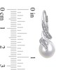 Thumbnail Image 2 of 9.0-9.5mm Baroque Freshwater Cultured Pearl and 0.04 CT. T.W. Diamond Flame Drop Earrings in Sterling Silver