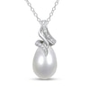 Thumbnail Image 1 of 9.0-9.5mm Baroque Freshwater Cultured Pearl and 0.04 CT. T.W. Diamond Flame Pendant in Sterling Silver