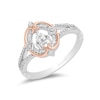 Thumbnail Image 0 of Enchanted Disney Princess 0.145 CT. T.W. Diamond Castle Ring in Sterling Silver and 10K Rose Gold