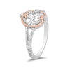 Thumbnail Image 1 of Enchanted Disney Princess 0.145 CT. T.W. Diamond Castle Ring in Sterling Silver and 10K Rose Gold