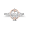 Thumbnail Image 3 of Enchanted Disney Princess 0.145 CT. T.W. Diamond Castle Ring in Sterling Silver and 10K Rose Gold