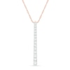 Thumbnail Image 1 of 0.95 CT. T.W. Diamond Linear Bar Pendant in 10K Rose Gold