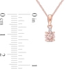 Thumbnail Image 3 of 5.0mm Morganite and Diamond Accent Drop Pendant in 10K Rose Gold - 17"