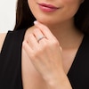 Thumbnail Image 2 of 0.24 CT. T.W. Diamond Cascading Frame Three Stone Promise Ring in Sterling Silver