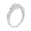 Thumbnail Image 2 of 0.24 CT. T.W. Diamond Cascading Frame Three Stone Promise Ring in Sterling Silver