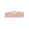 Thumbnail Image 3 of 0.23 CT. T.W. Diamond Infinity Bridal Set in 10K Rose Gold