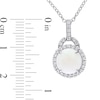 Thumbnail Image 3 of 9.0mm Cabochon Opal and White Topaz Frame Doorknocker Pendant in Sterling Silver