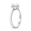 Thumbnail Image 3 of 8.0mm Cabochon Opal and 0.08 CT. T.W. Diamond Frame Ring in Sterling Silver