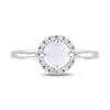 Thumbnail Image 4 of 8.0mm Cabochon Opal and 0.08 CT. T.W. Diamond Frame Ring in Sterling Silver
